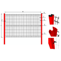 panel de valla de malla de alambre galvanizado con buceo caliente